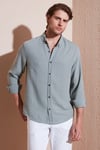 Buratti Regular Fit Uzun Kollu Düğmeli Yaka Erkek Gömlek CF25S116777 MİNT