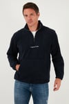 Buratti Regular Fit Yarım Fermuarlı Dik Yaka Yumuşak Dokulu Erkek Sweat 59060661 LACİVERT