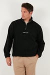Buratti Regular Fit Yarım Fermuarlı Dik Yaka Yumuşak Dokulu Erkek Sweat 59060661 SİYAH
