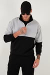 Buratti Renk Bloklu Regular Fit Yarım Fermuarlı Dik Yaka Erkek Sweat 5905719 SİYAH