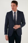 Buratti Slim Fit 6 Drop Çift Yırtmaçlı Blazer Erkek Ceket 216VASCONEW KOYU LACİVERT