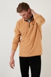 Buratti Slim Fit Anti-Pilling Tüylenme Yapmayan Bato Yaka Soğuk Geçirmez Şardonlu Erkek Polar 5906001 VİZON