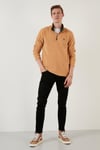 Buratti Slim Fit Anti-Pilling Tüylenme Yapmayan Bato Yaka Soğuk Geçirmez Şardonlu Erkek Polar 5906001 VİZON