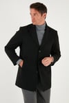 Buratti Slim Fit Apaş Yaka Astarlı Kaşe Erkek Kaban 584K1217 SİYAH