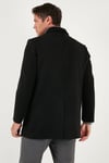 Buratti Slim Fit Apaş Yaka Astarlı Kaşe Erkek Kaban 584K1217 SİYAH