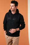 Buratti Slim Fit Baskılı Kapüşonlu Kanguru Cepli Pamuklu Erkek Sweat 5414019 SİYAH