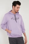 Buratti Slim Fit Baskılı Kapüşonlu Kanguru Cepli Pamuklu Erkek Sweat 5414019 LİLA