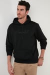 Buratti Slim Fit Baskılı Kapüşonlu Kanguru Cepli Pamuklu Erkek Sweat 5414019 SİYAH