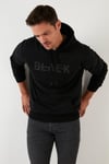 Buratti Slim Fit Baskılı Kapüşonlu Kanguru Cepli Pamuklu Erkek Sweat 5414013 SİYAH