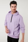 Buratti Slim Fit Baskılı Kapüşonlu Kanguru Cepli Pamuklu Erkek Sweat 5414018 LİLA