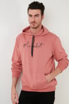 Buratti Slim Fit Baskılı Kapüşonlu Kanguru Cepli Pamuklu Erkek Sweat 5414019 GÜL