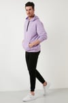 Buratti Slim Fit Baskılı Kapüşonlu Kanguru Cepli Pamuklu Erkek Sweat 5414018 LİLA