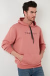 Buratti Slim Fit Baskılı Kapüşonlu Kanguru Cepli Pamuklu Erkek Sweat 5414020 GÜL
