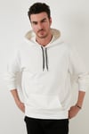 Buratti Slim Fit Baskılı Kapüşonlu Kanguru Cepli Pamuklu Erkek Sweat 5414018 EKRU