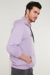 Buratti Slim Fit Baskılı Kapüşonlu Kanguru Cepli Pamuklu Erkek Sweat 5414019 LİLA