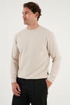 Buratti Slim Fit Bisiklet Yaka Pamuklu Erkek Kazak 456201 BEJ