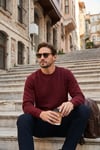 Buratti Slim Fit Bisiklet Yaka Pamuklu Erkek Kazak 456201 MÜRDÜM