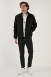 Buratti Slim Fit Dik Yaka Fermuarlı Erkek Mont 497UCHE SİYAH