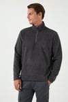 Buratti Slim Fit Dik Yaka Soğuk Geçirmez Kışlık Şardonlu Erkek Polar 5906053 ANTRASİT