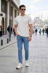 Buratti Slim Fit Düşük Bel Dar Paça Jeans Erkek Kot Pantolon 1115C70NAPOLI AÇIK MAVİ