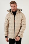 Buratti Slim Fit Fermuarlı Çıkarılabilir Kapüşonlu Şişme Erkek Mont 5760065 TAŞ