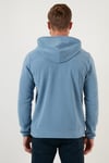 Buratti Slim Fit Kanguru Cepli Kapüşonlu Erkek Polar 5906032 AÇIK MAVİ