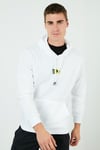 Buratti Slim Fit Kanguru Cepli Kapüşonlu Şardonlu Kışlık Erkek Sweat 5896589 BEYAZ