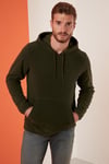 Buratti Slim Fit Kanguru Cepli Kapüşonlu Erkek Polar 5906032 HAKİ