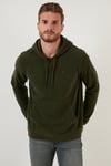 Buratti Slim Fit Kanguru Cepli Kapüşonlu Erkek Polar 5906032 HAKİ