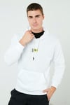 Buratti Slim Fit Kanguru Cepli Kapüşonlu Şardonlu Kışlık Erkek Sweat 5896589 BEYAZ