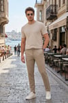 Buratti Slim Fit Normal Bel Daralan Paça Erkek Pantolon 6843654 VİZON
