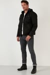 Buratti Slim Fit Peluş Astarlı Çıkarılabilir Kapüşonlu Erkek Mont 5855031 SİYAH