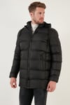 Buratti Slim Fit Suya ve Rüzgara Dayanıklı Çıkarılabilir Kapüşonlu Şişme Erkek Mont 649009 SİYAH
