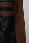 Buratti Slim Fit Tek Yırtmaçlı Düğmeli Dik Yaka Kaşe Erkek Kaban 5840110 TABA