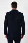 Buratti Slim Fit Tek Yırtmaçlı Düğmeli Dik Yaka Kaşe Erkek Kaban 5840110 LACİVERT