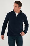 Buratti Slim Fit Yarım Fermuarlı Dik Yaka Soğuk Geçirmez 2'li Paket Erkek Polar 5906003S2 LACİVERT-SİYAH