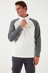 Buratti Slim Fit Yarım Fermuarlı Soğuk Geçirmez Kışlık Şardonlu Erkek Polar 5906055 EKRU
