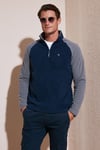 Buratti Slim Fit Yarım Fermuarlı Soğuk Geçirmez Kışlık Şardonlu Erkek Polar 5906055 LACİVERT