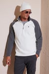 Buratti Slim Fit Yarım Fermuarlı Soğuk Geçirmez Kışlık Şardonlu Erkek Polar 5906055 EKRU