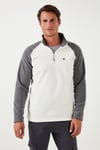 Buratti Slim Fit Yarım Fermuarlı Soğuk Geçirmez Şardonlu 2'li Paket Erkek Polar 5906055S2 EKRU-GRİ