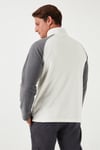Buratti Slim Fit Yarım Fermuarlı Soğuk Geçirmez Kışlık Şardonlu Erkek Polar 5906055 EKRU