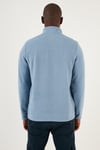 Buratti Slim Fit Yarım Fermuarlı Yumuşak Dokulu Şardonlu Soğuk Geçirmez 2'li Paket Erkek Polar 59060011S2 SİYAH-KOYU MAVİ