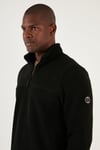 Buratti Slim Fit Yarım Fermuarlı Yumuşak Dokulu Şardonlu Soğuk Geçirmez Kışlık Erkek Polar 59060011 SİYAH