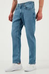 Buratti Streç Pamuklu Comfort Fit Yüksek Bel Boru Paça Jeans Erkek Kot Pantolon 4400S51TEXAS MAVİ