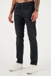 Buratti Streç Pamuklu Comfort Fit Yüksek Bel Boru Paça Jeans Erkek Kot Pantolon 4412C03TEXAS Füme Siyah