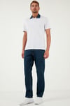 Buratti Streç Pamuklu Comfort Fit Yüksek Bel Boru Paça Jeans Erkek Kot Pantolon 4400S57TEXAS LACİVERT
