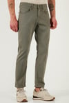 Buratti Streç Pamuklu Comfort Fit Yüksek Bel Boru Paça Jeans Erkek Kot Pantolon 4400S65TEXAS AÇIK HAKİ