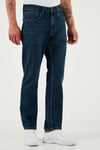 Buratti Streç Pamuklu Comfort Fit Yüksek Bel Boru Paça Jeans Erkek Kot Pantolon 4400S57TEXAS LACİVERT