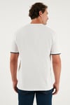 Buratti Streç Pamuklu Regular Fit Bisiklet Yaka Erkek T Shirt 5902981 BEYAZ