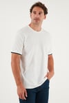 Buratti Streç Pamuklu Regular Fit Bisiklet Yaka Erkek T Shirt 5902981 BEYAZ